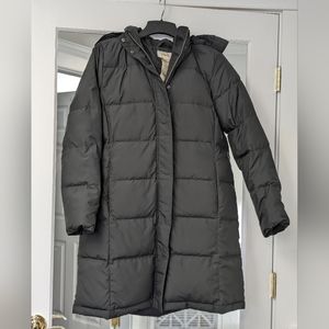 LL Bean 3/4 length toasty down jacket, black